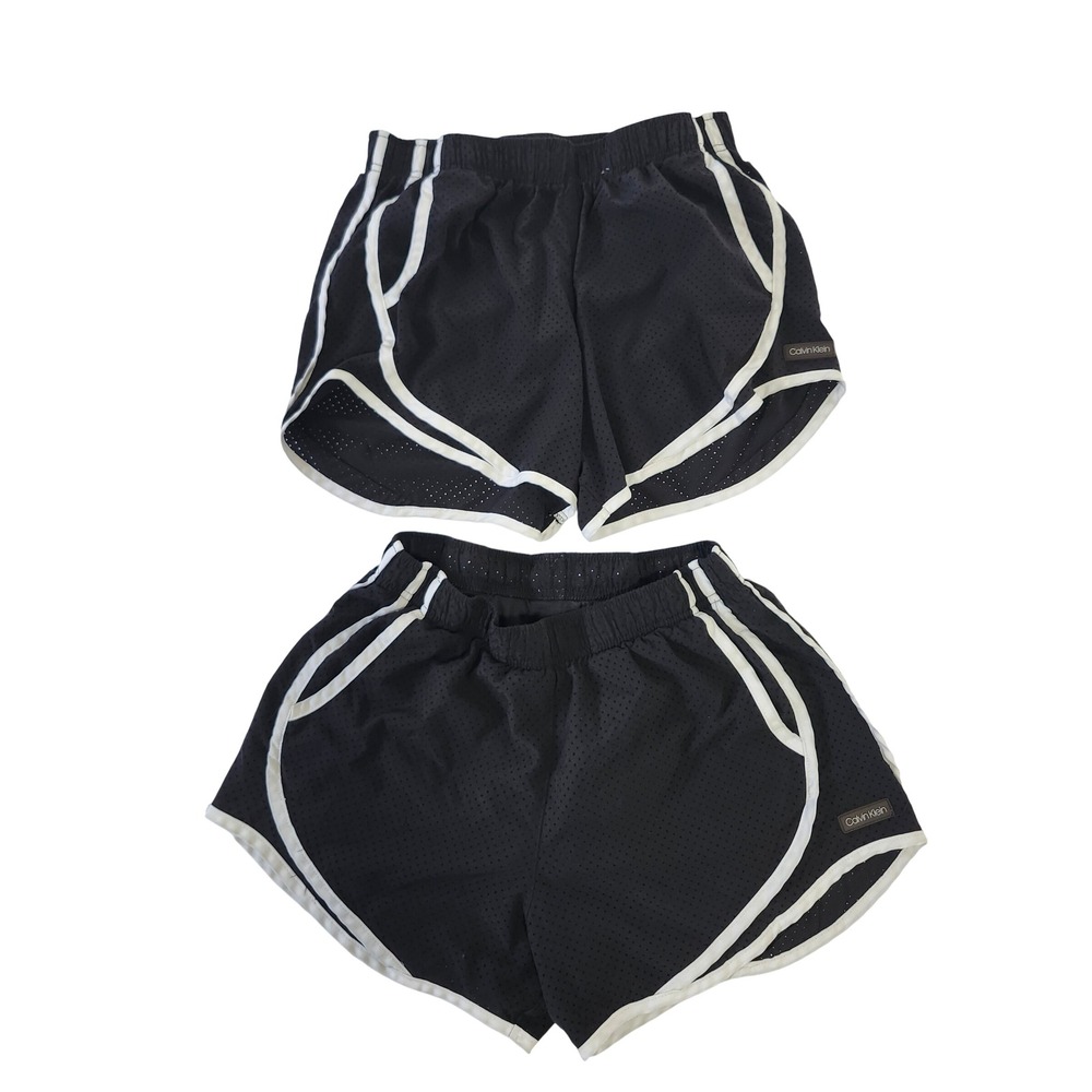 Calvin Klein Performance Womens Mesh Running Shorts Black White Size S Small